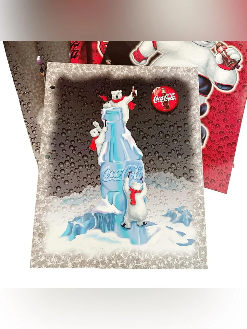 Coca-Cola Polar Bear Vintage 90s School Notebook Folders Lot of (5)